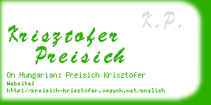 krisztofer preisich business card